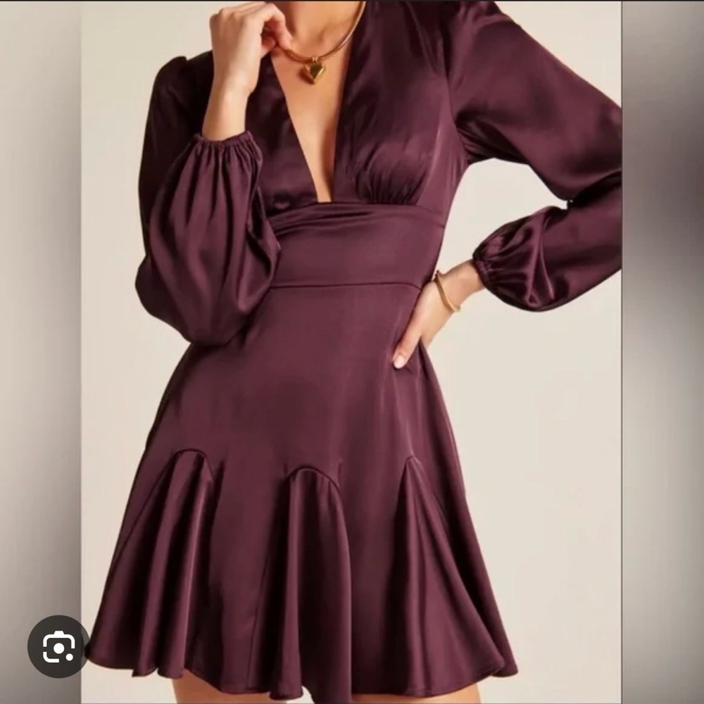 Abercrombie & Fitch Deep Purple Long Sleeve Dress